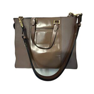Kate Spade Saturday Large Taupe Leather Satchel / Crossbody Handbag